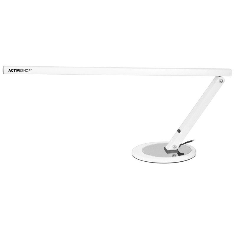 Štíhla stolová lampa biela