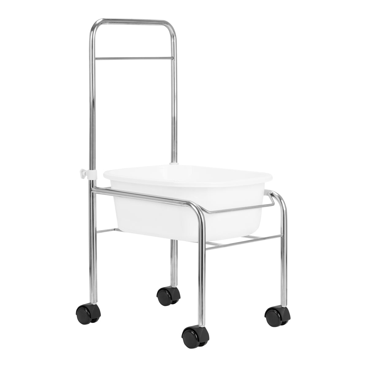 Bandeja para pedicure com rodas, cromada