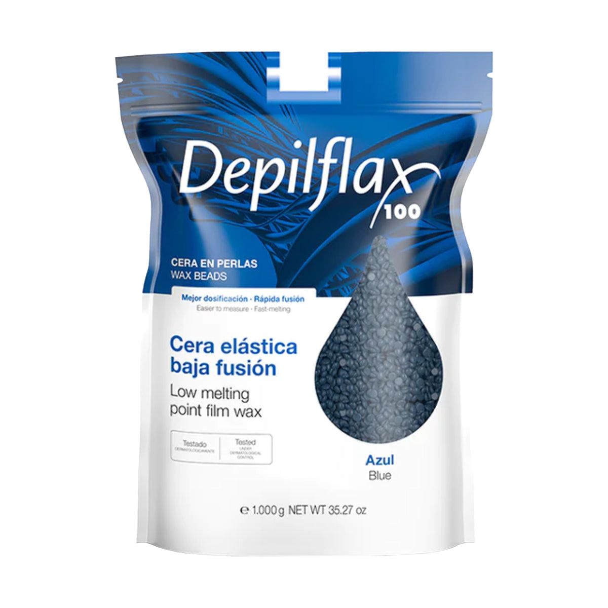 Depilflax 100 fleksibilni vosak za depilaciju s niskom točkom topljenja biserno plavi 1000 g