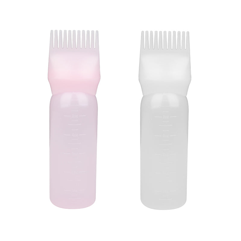 Bottle with a comb for applying mix color paints