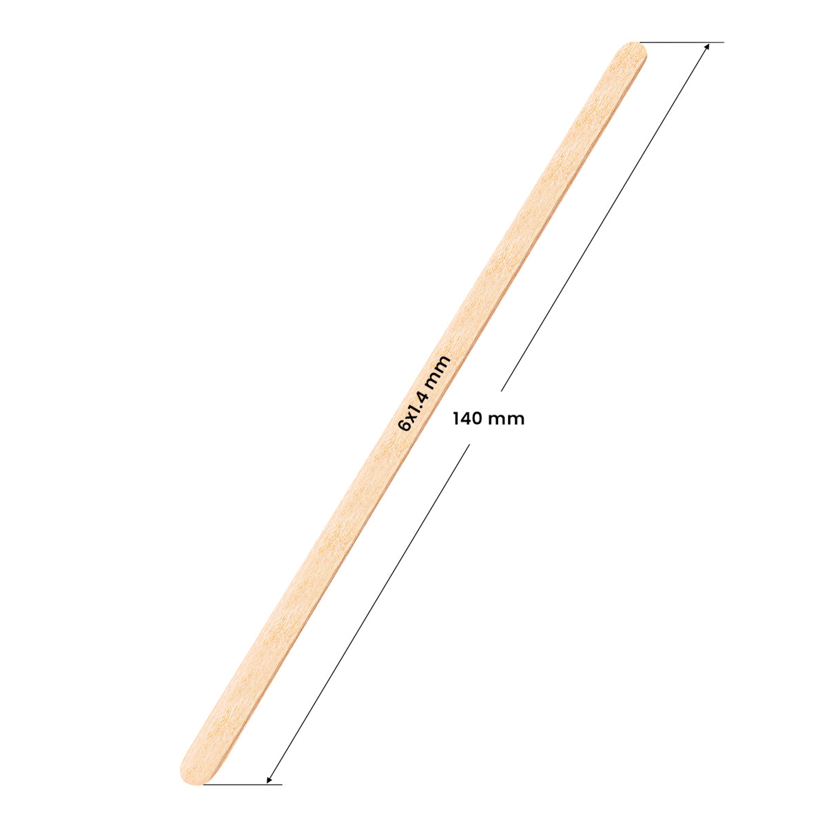 Espátulas De Madeira Para Cera Pequenas 140 x 6 x 1.4mm 150un