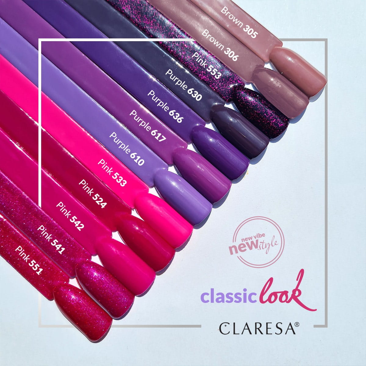 CLARESA Hybrid nail polish Pink 524 -5g