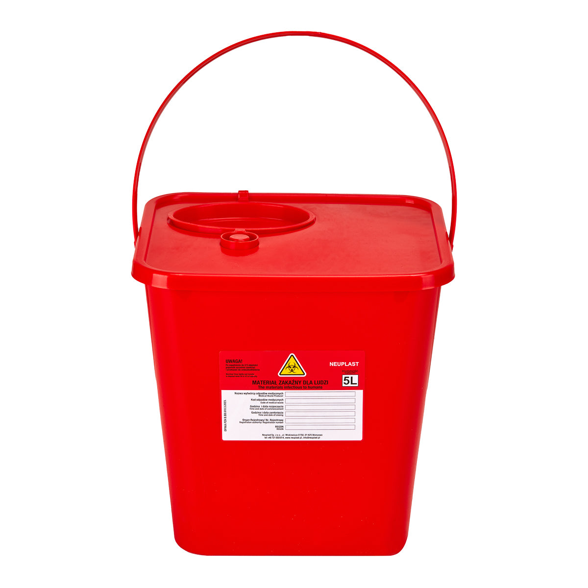 MEDIZINISCHER ABFALLBEHÄLTER 5 L ROT