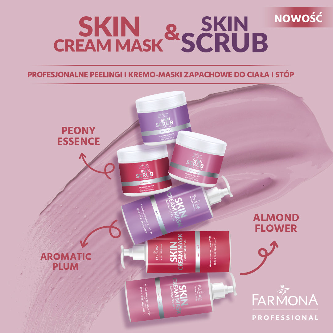 Farmona Skin esfoliante essência de peônia esfoliante corporal e para os pés de peônia 500 g