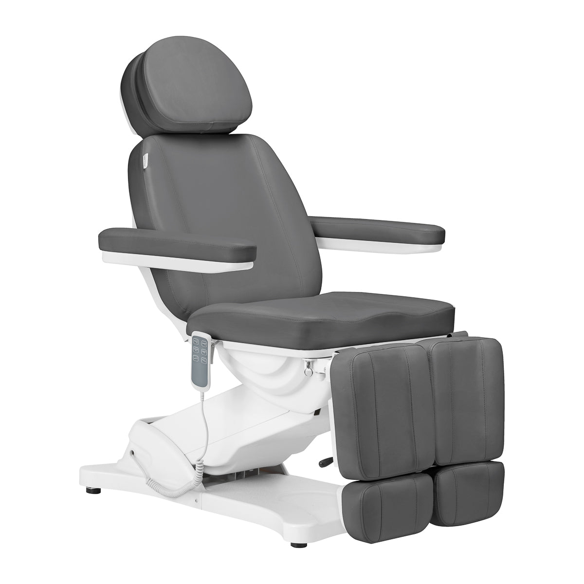Cadeira cosmética elétrica SILLON CLASSIC 3 motores com apoio para pedicure cinzento