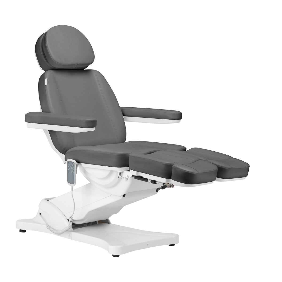 Cadeira cosmética elétrica SILLON CLASSIC 3 motores com apoio para pedicure cinzento