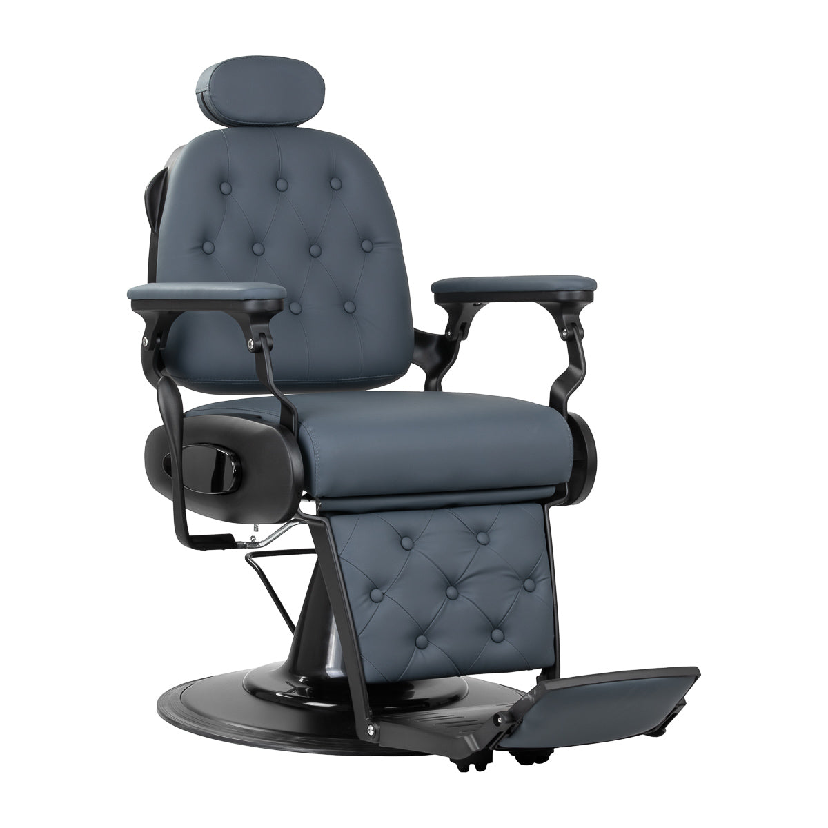 Gabbiano Francesco barber chair in graphite with brushed black frame
