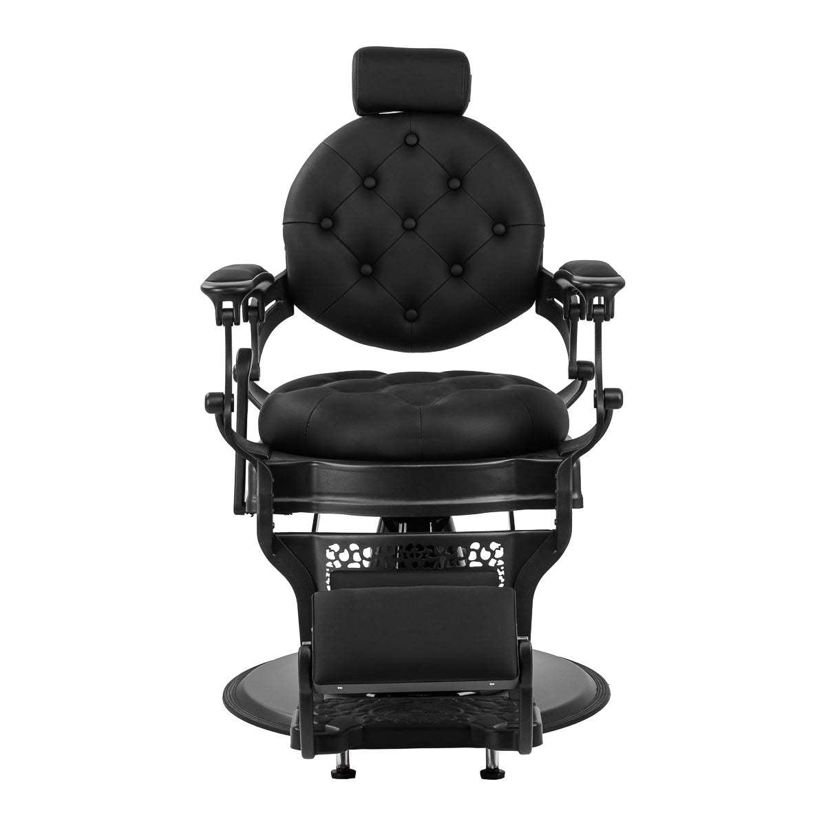 Barberstuhl Gabbiano Niccolo Schwarz mit schwarzem Sockel