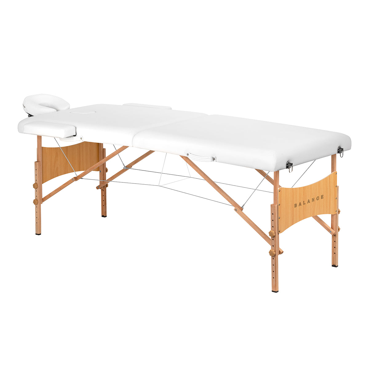 Klappbare Massageliege Holz BALANCE 2 Segmente 190x70 Weiß