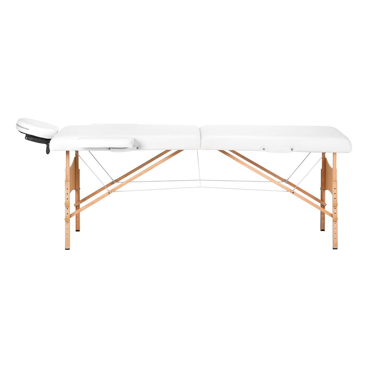 Klappbare Massageliege Holz BALANCE 2 Segmente 190x70 Weiß
