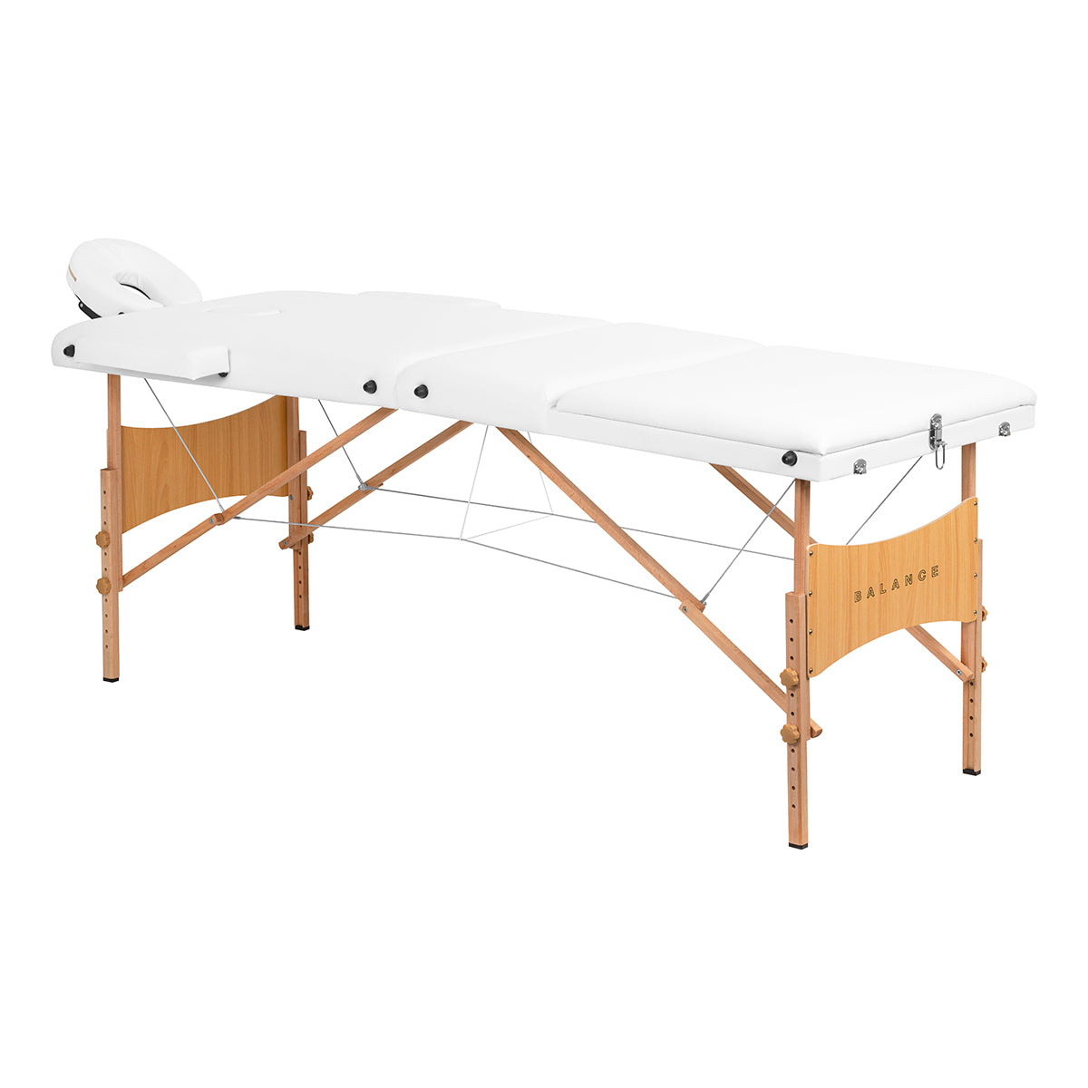 Klappbare Massageliege Holz BALANCE 3 Segmente 190x70 Weiß