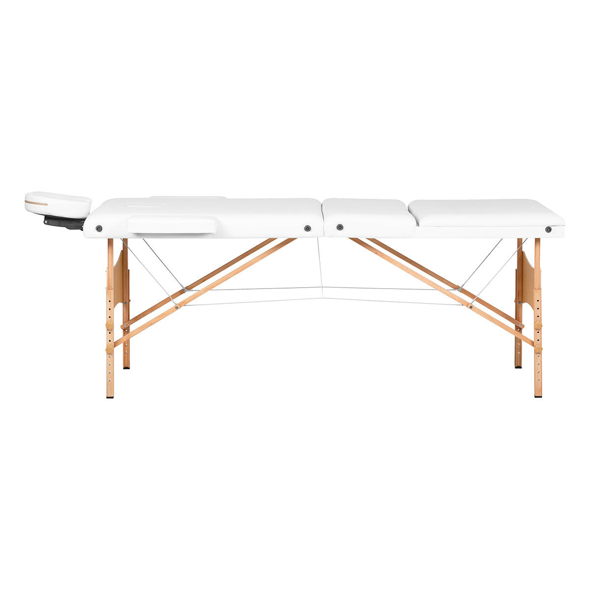 Klappbare Massageliege Holz BALANCE 3 Segmente 190x70 Weiß