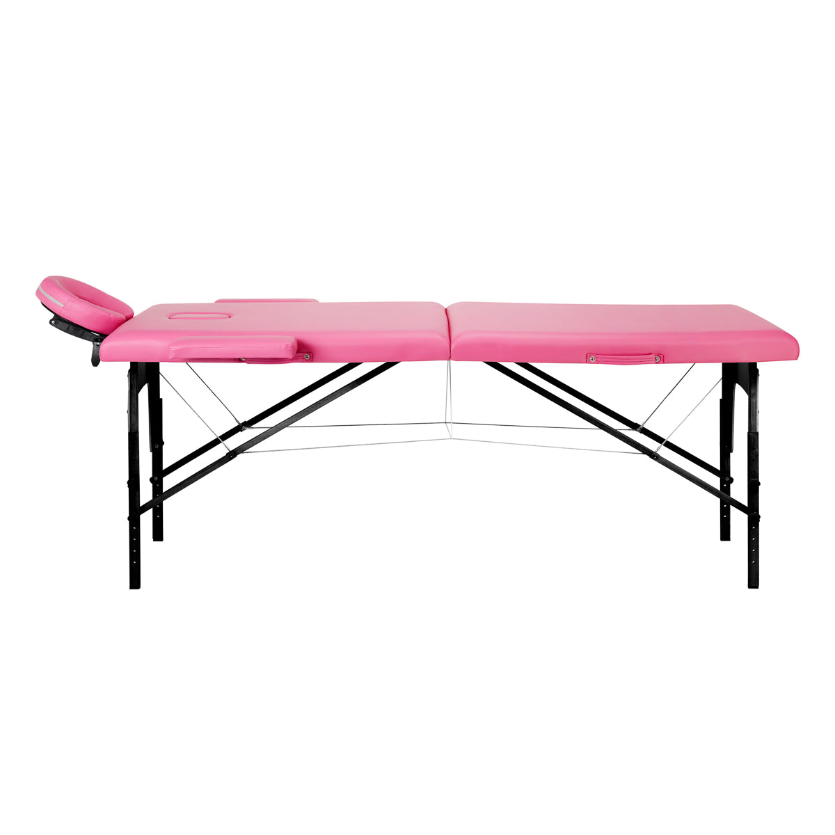 BALANCE wooden folding massage table 2 segment pink and black