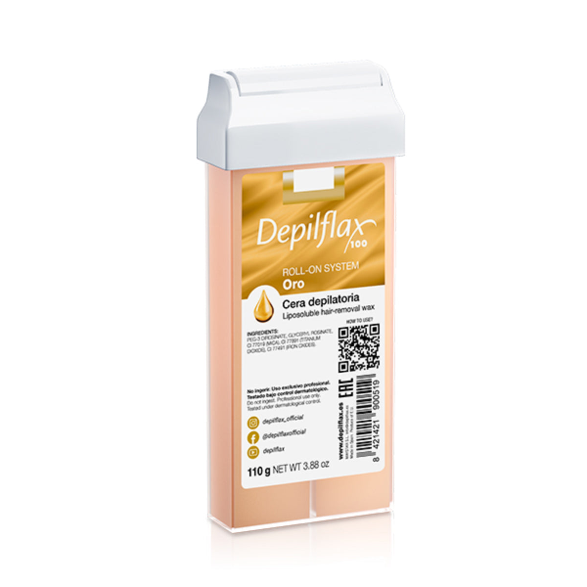 Depilflax 100 wax for hair removal, gold roll, 110 g