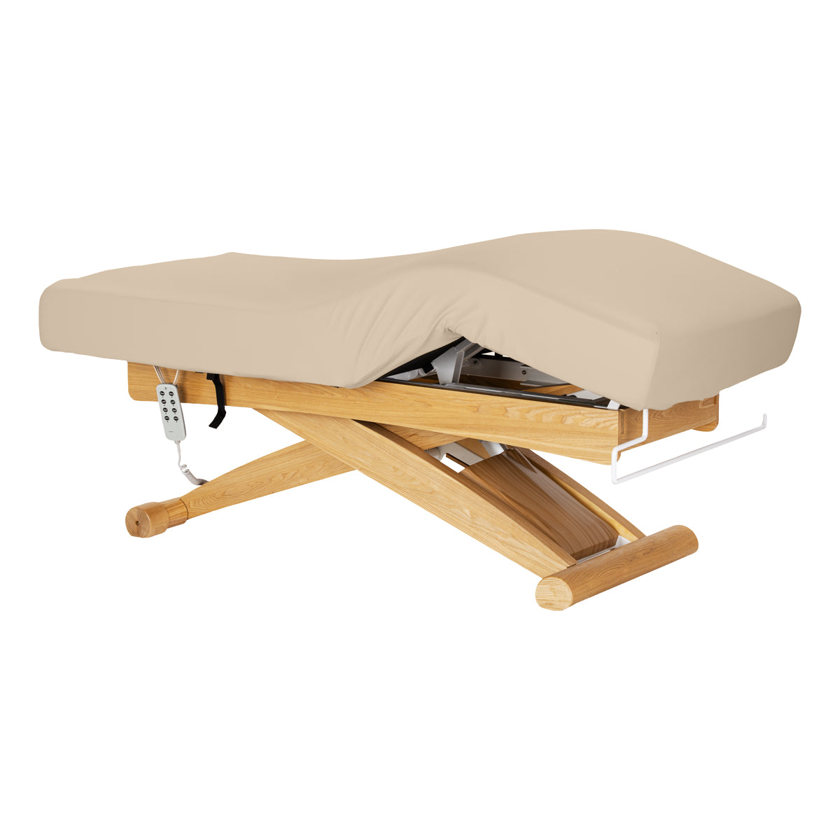 SPA-Kosmetikliege Sillon Siesta, beige mit hellbraunem Gestell