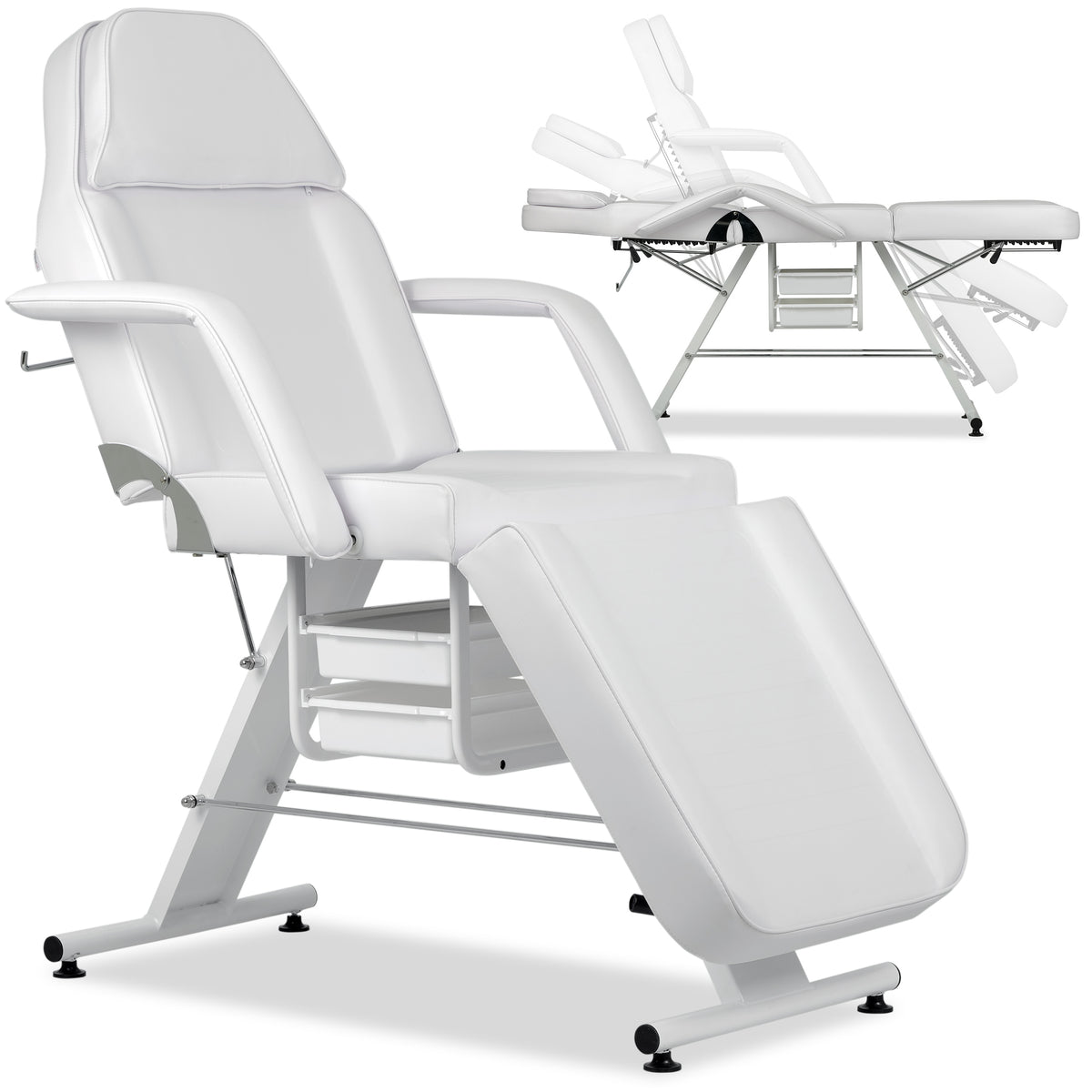 ARIA BIANCO beauty chair with trays, white