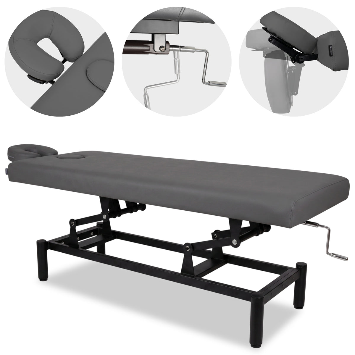 VIGO 1 Stationary  massage table with manual height adjustment - dark gray