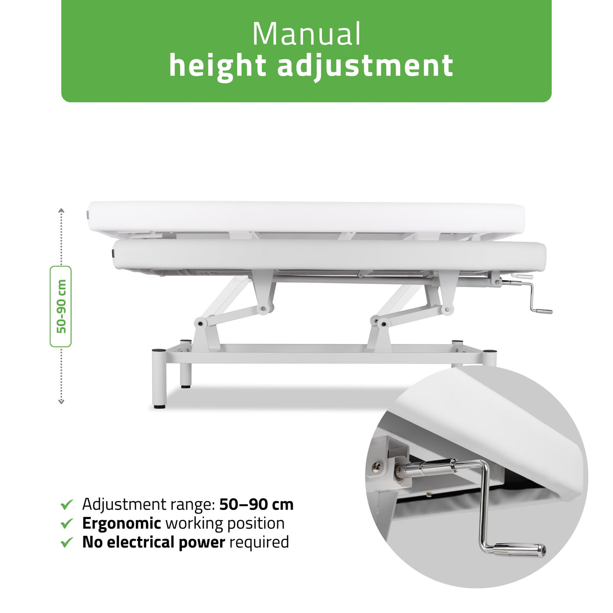 VIGO 1 Stationary  massage table with manual height adjustment - white
