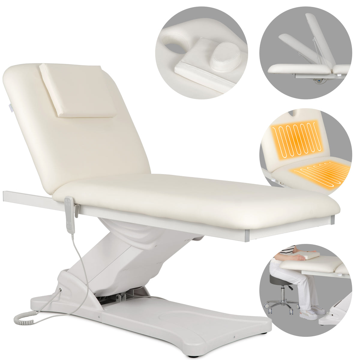 Electric heated beauty couch Camilla PRO 2 for massage and spa treatments