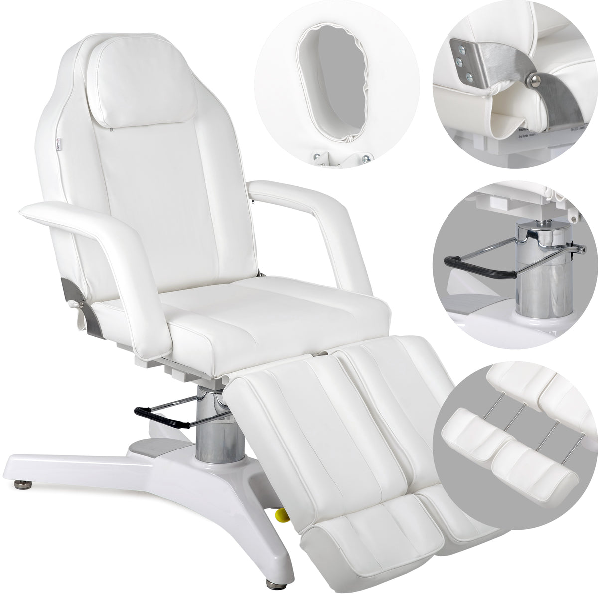 MAX Bianco hydraulic beauty chair with pneumatic adjustment