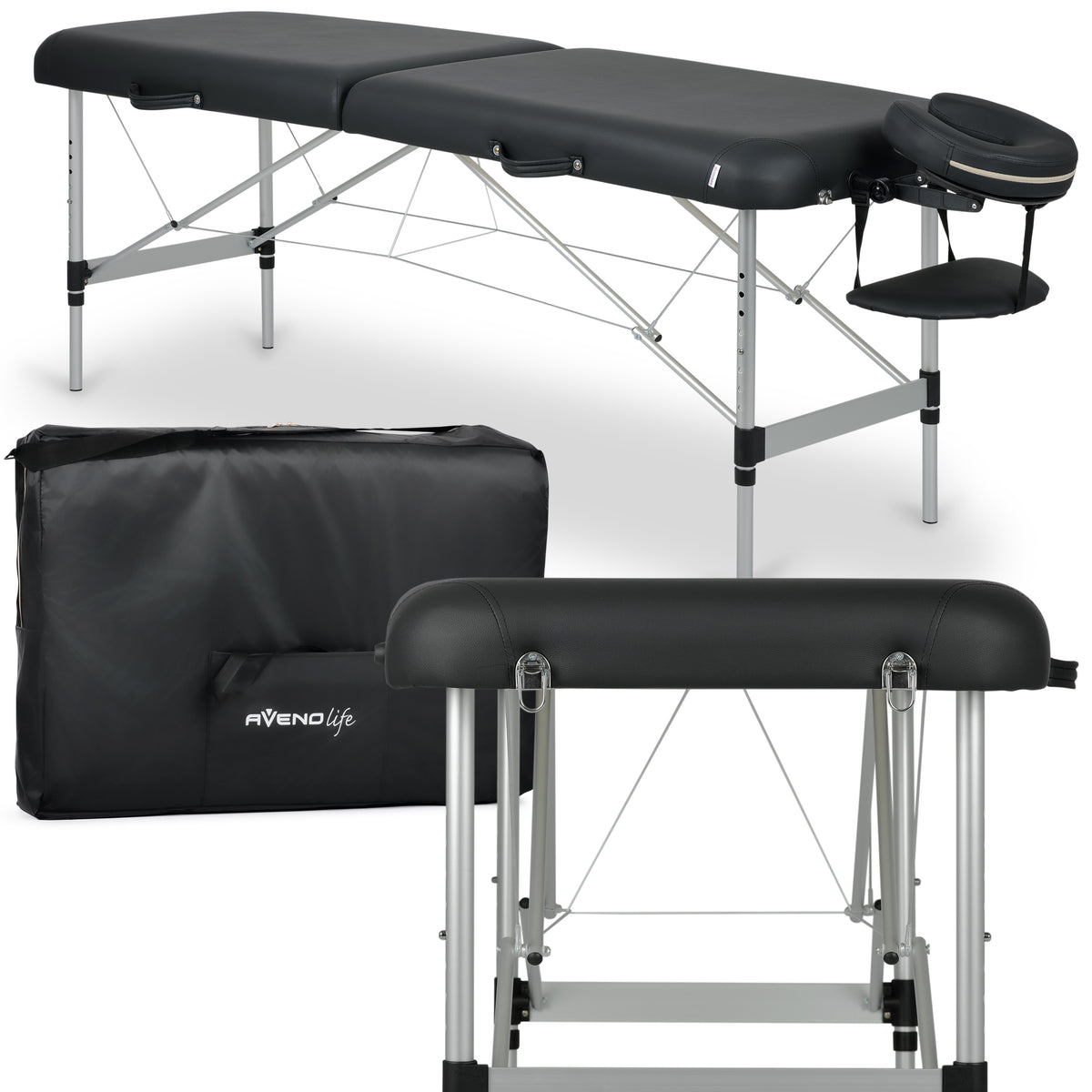 Portable cosmetic and massage bed Estetic Dark Comfy Base K515 Black