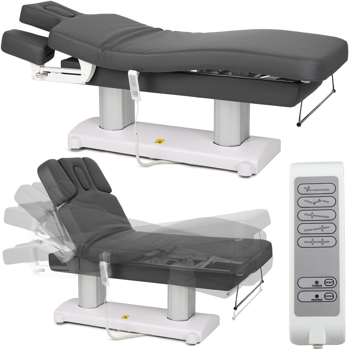 Stacionarni stol za masažu Gemini Flex HEAT So Skin K429 sivi