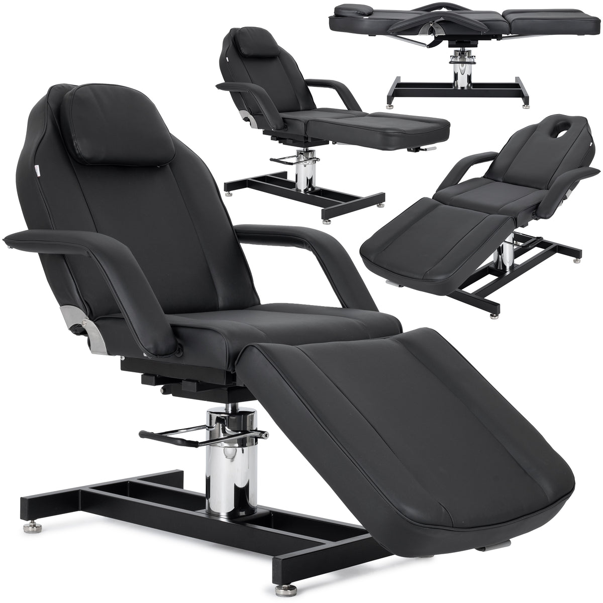 Theo Nero beauty chair – pneumatic & hydraulic adjustment, black