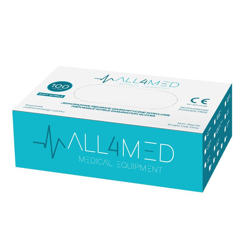 All4med jednorazové diagnostické nitrilové rukavice čierne XL
